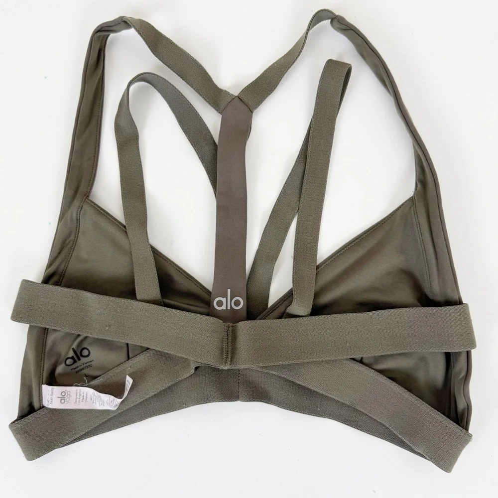 Alo Yoga Nadi Bra in Olive Branch